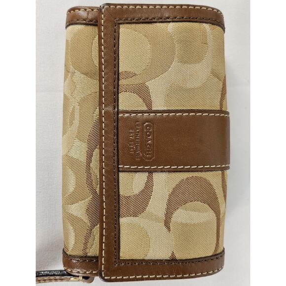 COACH Hampton Optic Signature Jacquard & Leather Handbag w/ Matching fold Wallet - Picture 16 of 16